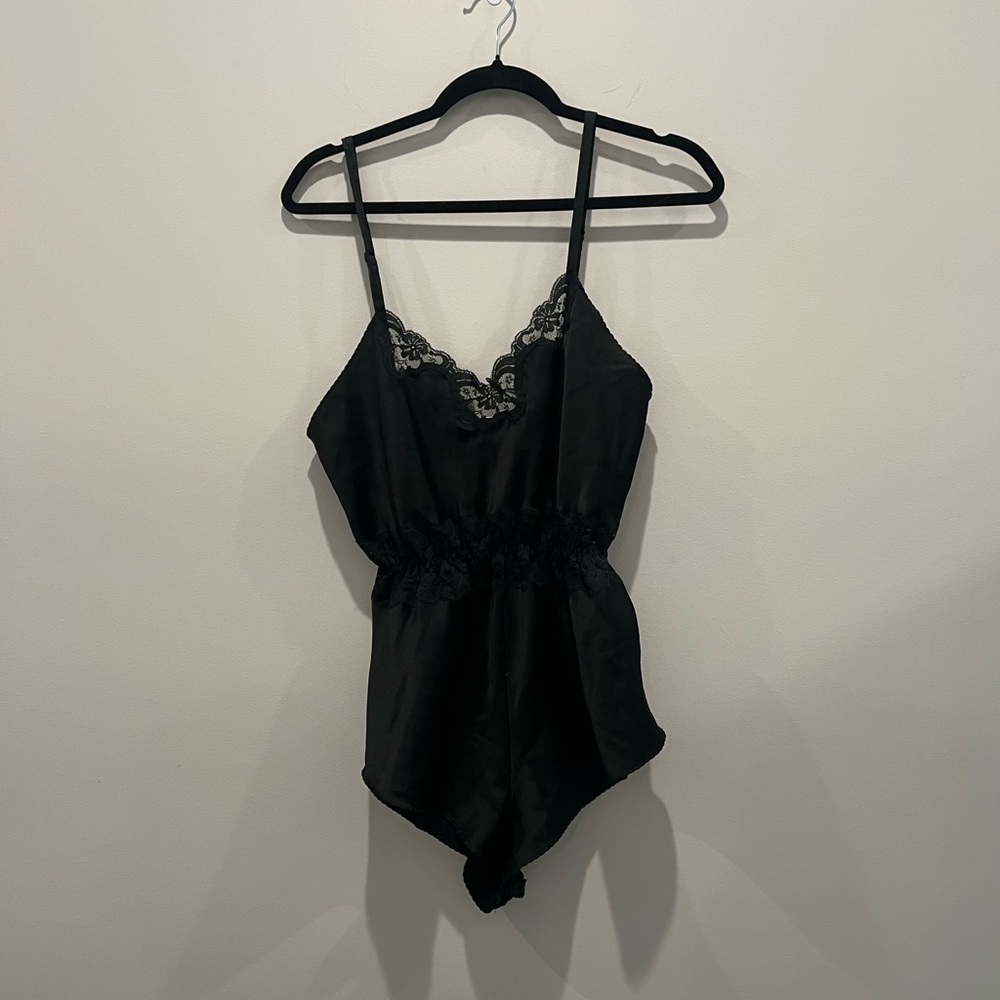 Elegant Black Lace-Trimmed Bodysuit